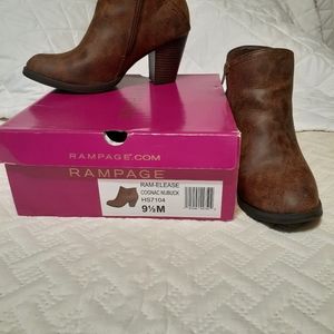 Women's cognac brown booties